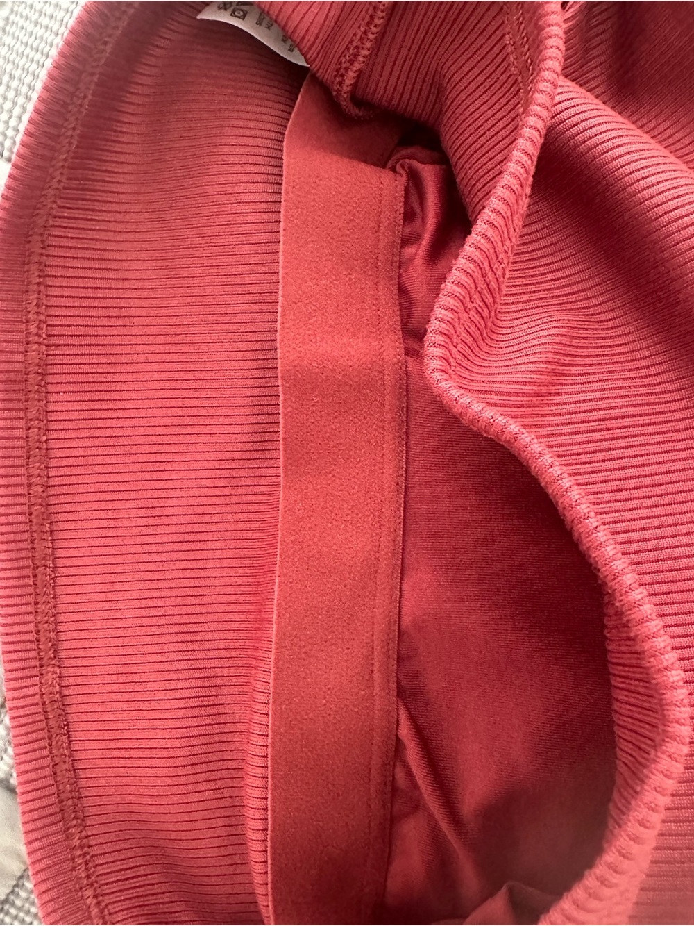 ALO Yoga Ribbed Square Neck Crop Tank - Burgundy - Picture 3 of 5